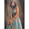 Buy Online Sky Blue Organza Embellished Lehenga Set