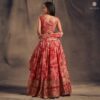 Buy Online Crimson Red Organza Embellished Lehenga Set