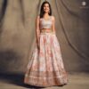 Buy Online Pearl White Organza Embellished Lehenga Set