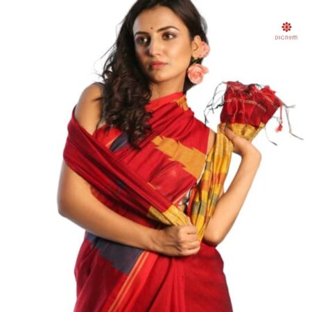 Chili Red Handloom Cotton Silk Saree