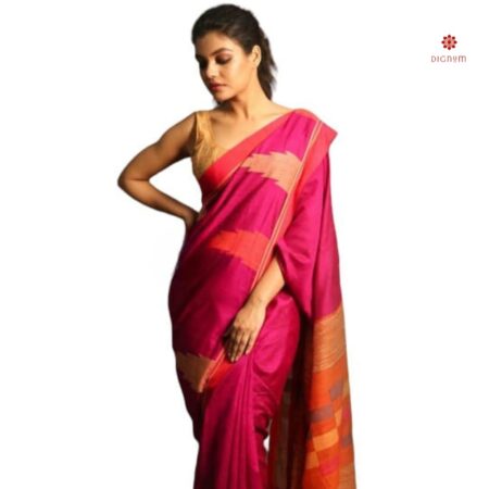 Hot Pink Handloom Cotton Silk Saree