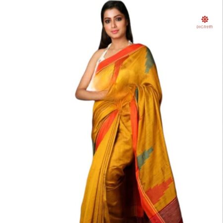 Mustard Yellow Handloom Cotton Silk Saree