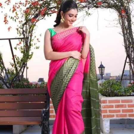 Hot Pink Summer Silk Weaving Saree