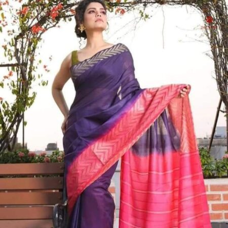 Grape Purple Summer Silk Weaving Saree