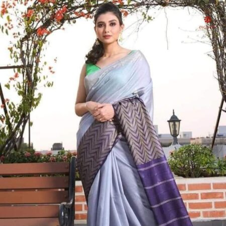 Lilac Blue Summer Silk Weaving Saree