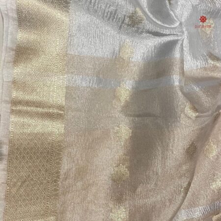 Buy Online Silver Banarasi Tissue Silk Saree