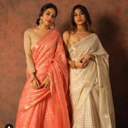 Buy Online Alabaster White Pure Kota Silk Saree