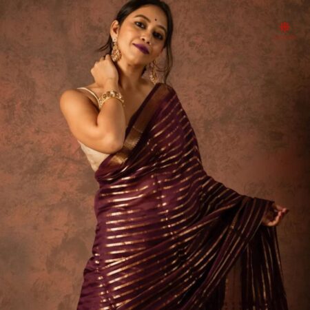 Buy Online Mulberry Purple Pure Kota Silk Saree