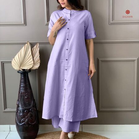 Buy Online Lavender Premium Quality Cotton Co-ord Set