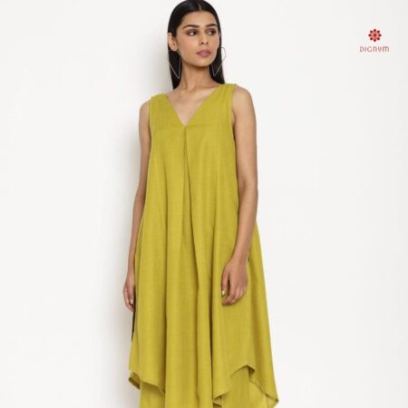 Buy Online Lime Green Sleeveless Solid Co-Ord Set