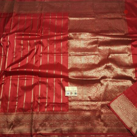 Chilli Red Pure Handloom Banarasi Katan Silk Saree
