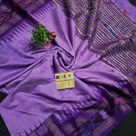 Buy Online Amethyst Purple Handwoven Raw Silk Pochampally Saree