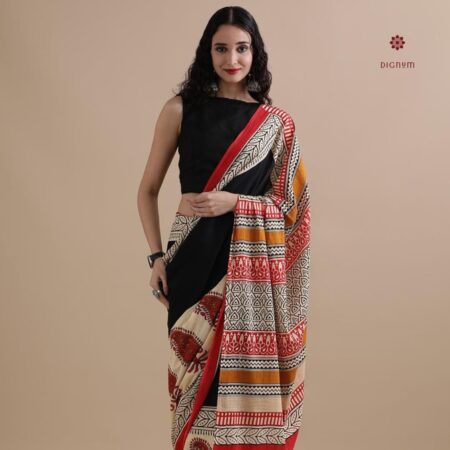 Buy Online Multicolor Pure Mulmul Cotton Printed Saree
