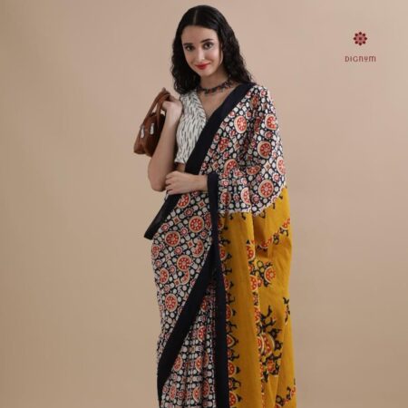 Buy Online Multicolor Pure Mulmul Cotton Printed Saree