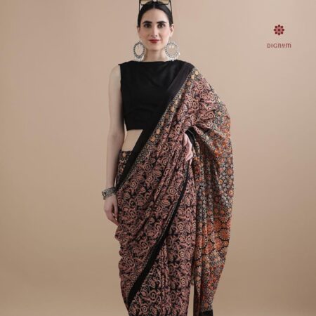 Buy Online Multicolor Pure Mulmul Cotton Printed Saree