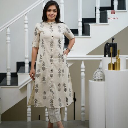 Buy Online Permasan Cream Stylish Cotton Co-ord Set