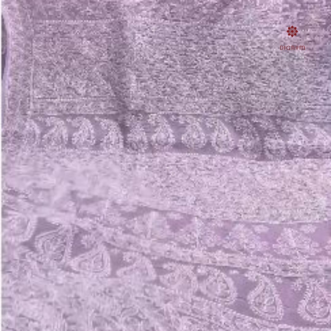 Latest Design Lilac Full Jaal Chikankari Hand Embroidered Saree