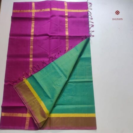 Latest Green Aqua Green Handwoven Silk Cotton Saree