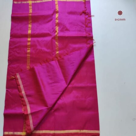 Latest Design Hot Pink Handwoven Silk Cotton Saree