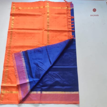 Latest Design Egyptian Blue Handwoven Silk Cotton Saree