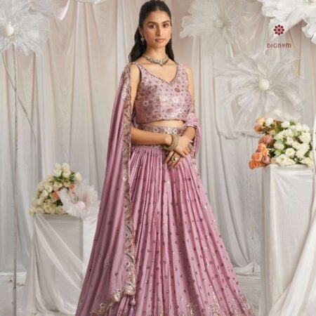 Latest Design Puce Pink Designer Embroidered Lehenga Set