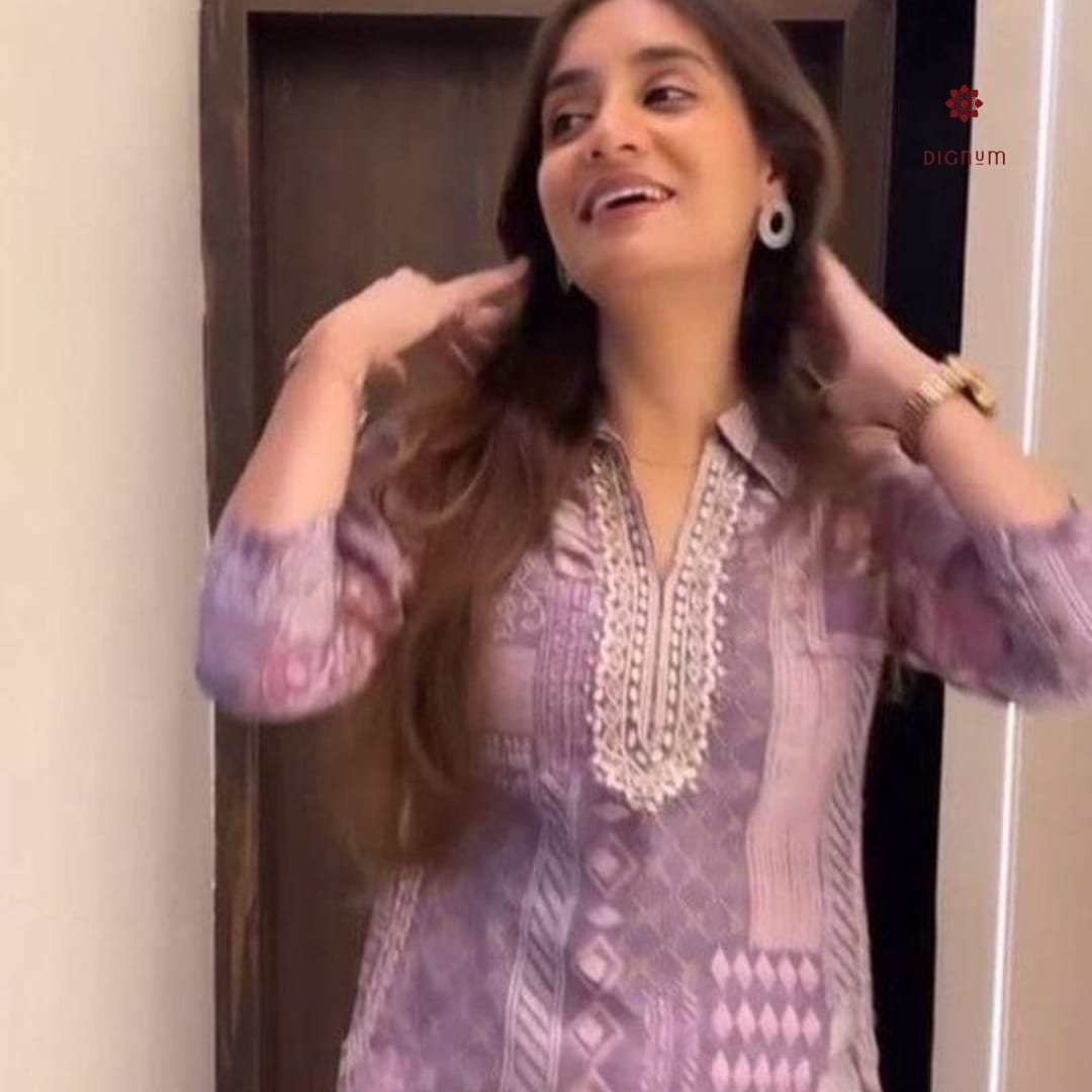 Latest Design Purple Ethnic Mirror Work Co-ord Set