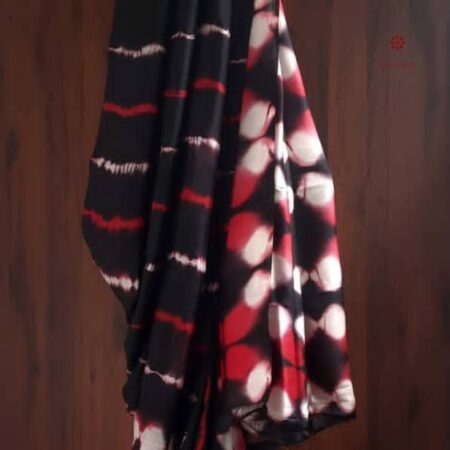 Latest Design Raven Black Pure Silk Tie & Dye Hand Bandhani Saree