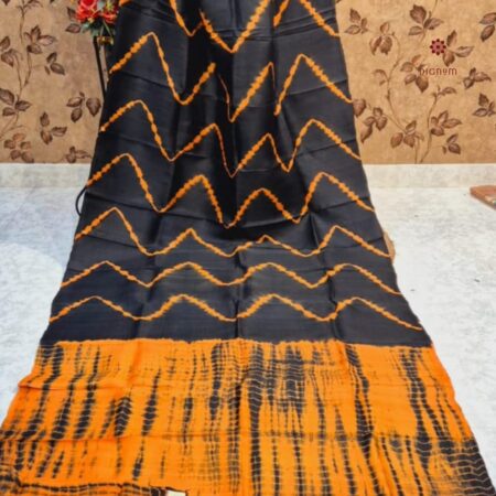 Latest Design Black Bandhani Shibori Pure Silk SareeBlack Bandhani Shibori Pure Silk Saree