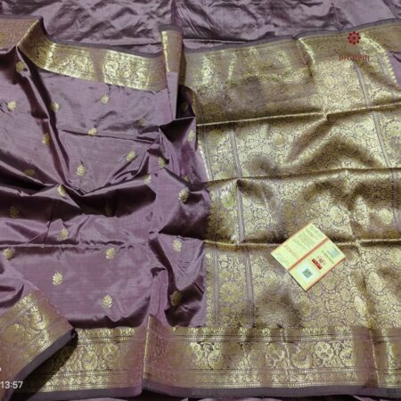 Latest Design Dusty Purple Handloom Pure Katan Silk Banarasi Saree
