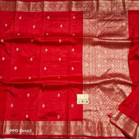Latest Design Red Pure Handwoven Banarasi Katan Silk Saree