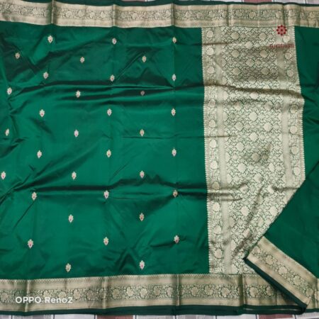 Latest Design Green Pure Handwoven Banarasi Katan Silk Saree