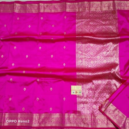 Latest Design Hot Pink Pure Handwoven Banarasi Katan Silk Saree