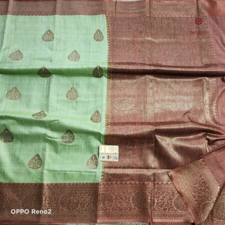 Latest Design Light Green Handwoven Pure Banarasi Dupion Silk Saree