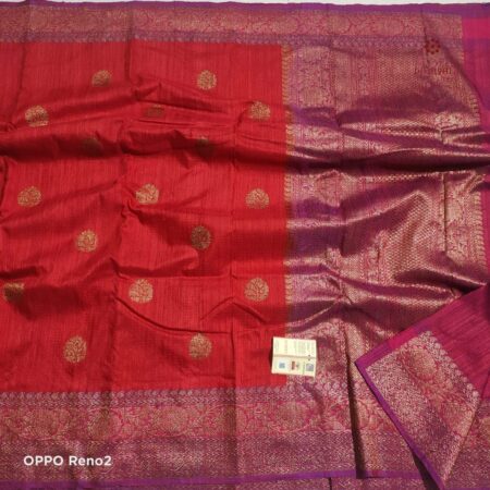 Latest Design Red Handwoven Pure Banarasi Dupion Silk Saree