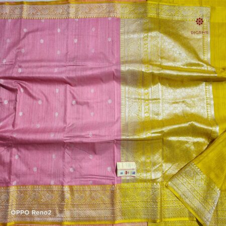 Latest Design Pink Handwoven Pure Banarasi Dupion Silk Saree