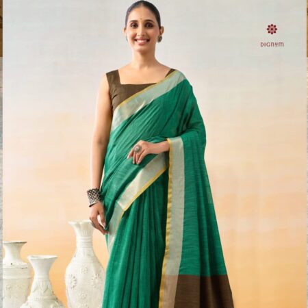 Latest Design Aero Green Weaving Linen Cotton Saree