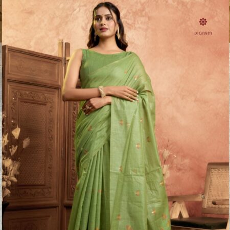 Latest Design Pastel Green Muga Cotton Weaving Saree