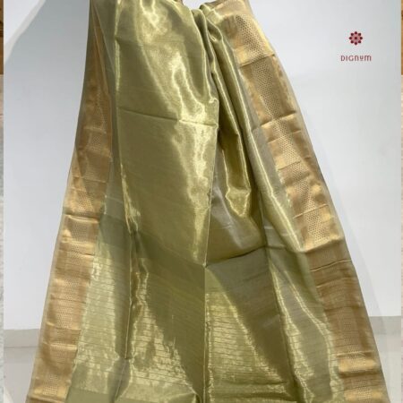 Latest Design Pear Green Pure Tissue Silk Maheshwari Saree