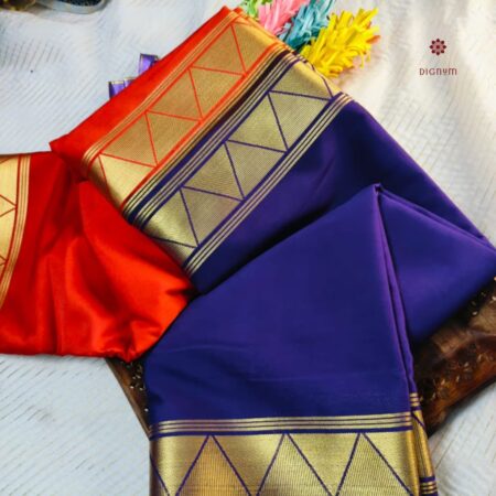 Latest Design Cadbury Purple Dual Tone Mysore Silk Saree