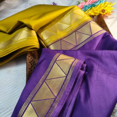 Latest Design Amethyst Purple Dual Tone Mysore Silk Saree