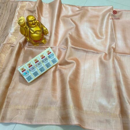 Latest Design Cream Pure Tussar Munga Banarasi Saree