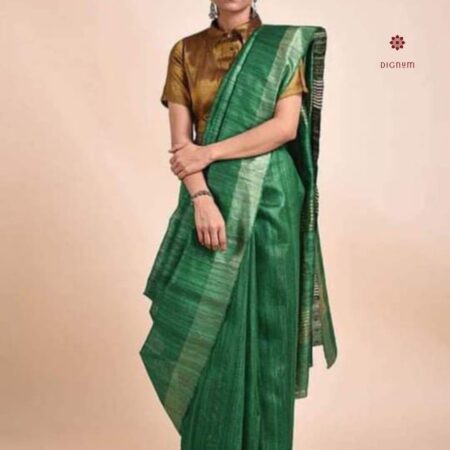 Latest Design Green Handloom Pure Tussar Silk Saree