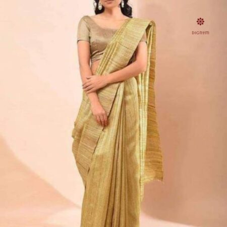 Latest Design Golden Handloom Pure Tussar Silk Saree