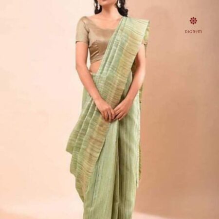 Latest Design Tea Green Handloom Pure Tussar Silk Saree