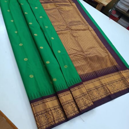 Latest Design Green Kanchipuram Korvai Silk Saree